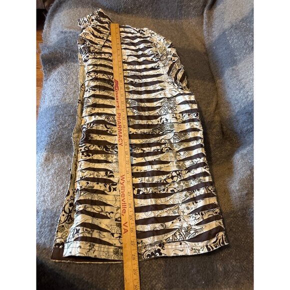 Life Style Woman Button-Up Jacket Earth Tones Striped Pattern Blouse Dressy Glam - Picture 8 of 9